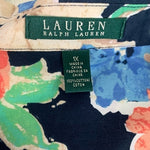 Lauren Ralph Lauren Women's Multicolor Floral Cotton Button Up Top 1X Cropped