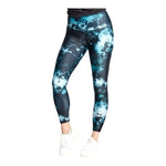 ONZIE JAZZERCISE Women Leggings S/M Cadet Blue Tie Dye High Rise Compression NWT