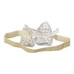Handmade Baby Toddler Headband White Gold Polka Dot Bow Red Rose Metal One Size