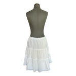 Merona Women’s White Cotton Tiered Midi Skirt Ruffled Knee-Length Size M