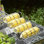 Corn Holders Roasted Corn Grill Set of 4 Wooden Handle BBQ Skewers NIB
