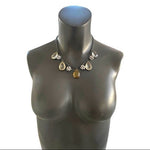 Vintage Teardrop Crystal Prism Disco Ball Bead Necklace 18" Silver Tone VG