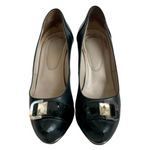 FABIANI Italy Black Leather Crystal Stiletto Heels Platform Pumps Designer Shoes