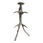Tall Brass Silver Stag Antler Candelabra Candle Holder 25" Centerpiece
