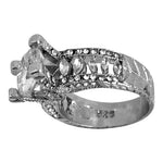 Crystal Rhinestone Ring Silver Round Love Ring Size 7 Hypoallergenic NWOT