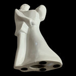 Vintage 1980s Newlyweds White Glazed Ceramic Wedding Couple Figurine 11.5"