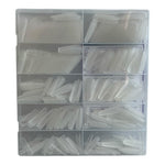 BTArtBox 500pcs Long Ballerina Coffin Nail Tips Clear Pre-Buff Korea ABS NIB