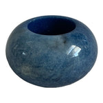 Vintage Blue Marble Tea Light Candle Holder 3.25 Felt Bottom Rare Collectible VG