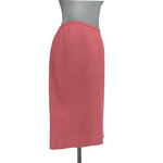 Dana Buchman Dusty Red Silk Rayon Wool Blend Knee Length Pencil Skirt Sz 10 VG
