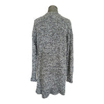 Blue Grey White Wool Blend Cardigan Women Medium Open Front Knit Sweater 31.5 VG