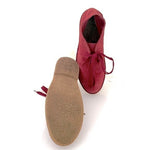 SELECTED Portugal Unisex Suede Leather Lace-Up Ankle Boots Red Size 40