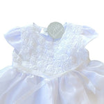 Little Blessings Baby Girl White Sheer Tulle Dress Rose Embroidered Princess NWT