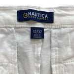 Nautica Womens White Tencel Ankle Trousers S 34 Mid Rise Fitted Cotton Blend NWT