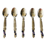 Handmade Stainless Steel Teaspoons Set of 5 Beaded South Africa Artisan NWOT