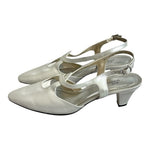 Ros Hommerson Prize White Pearl Leather Pumps Low Heels Women’s Size 9.5 NIB