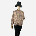 ALLYSON W WHITMORE GOLF Women's Cheetah Print Jacket Size L Windbreaker VG