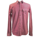Collection by Sela Men's Red Striped Button Down Shirt S 100% Cotton EXC