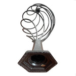 Large Metal Swirl Sphere Decoration Silver Table Top Centerpiece 17.5" Tall