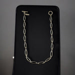 NY&Co Silver Tone Oval Link Chain Choker Necklace Pendant Clasp Costume Jewelry