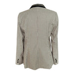 Vince Camuto Womens Blazer 8 Tan Brown Grey Plaid One Button Career Jacket NEW