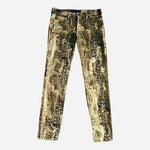 JUST USA Black Label Python Print Jeans Gold Women Size 30