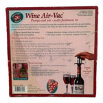 Vintage Jokari Air Vac Wine Pump Preservation System Twin Pack Black NIB