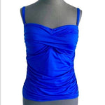 La Blanca Women's Blue Swimming Suit Top 36D Bra-Sized Support Nylon Stretch EXC