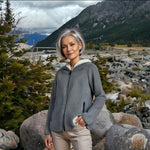 ZARA Trafaluc Women's Grey Teddy Bear Wool Blend Jacket Size M Hooded Quilted VG