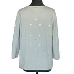 Jones New York Signature Women’s Ivory Cotton Sequin Sweater Top XL VG