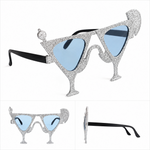 Novelty Margarita Glass Party Sunglasses Gold & Silver Glitter 2 Pairs New