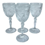 Set of 4 D’Arques Clear Cut Crystal Goblets Wine Water Glasses Elegant Stemware