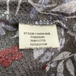 LOVESTITCH Womens Blouse M Grey Multicolor Floral Wrap Long Sleeve Knot Back VG