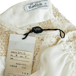 Vintage Montare San Marino Crochet Lace Blouse M Petite White Floral NWT Japan