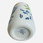 Threshold White Ceramic Vase Handcrafted Floral Print Stoneware 8" Farmhouse New