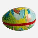 Vintage Large Paper Mache Easter Egg Candy Container West Germany Chickens Boat