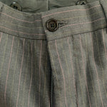 ETRO Milano Italy Gray Striped 100% Wool Flat Front Tailored Dress Pants Size 52