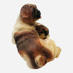 Dog Mate Pug Family Figurine Momma Dog & Puppy 4.5" Resin Sculpture Vintage Dog