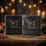 Trick or Treat Halloween Beverage Napkins Lot of 2 Gold Spider NIP