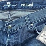 7 FOR ALL MANKIND Blue Denim Cotton Relaxed Fit Straight Leg Men Jeans 36x34 NWT