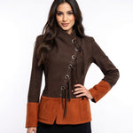 Maria Grazia Severi Wool Blend Suit Blazer Brown Orange Italy Made Womens Size S