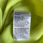 WHBM Womens Top L Neon Yellow Sheer Puff Long Sleeve Tie Neck Blouse EXC