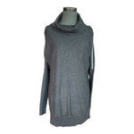 MICHAEL KORS Womens Sweater Dress S Grey Turtleneck Shoulder Zip Logo Designer