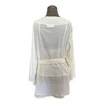 B The Label White Swiss Dot Lace Robe & Cami Sleepwear Set NWT