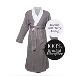 Chadsworth & Haig Hoeskin Microfiber Spa Robe Smoke Gray Terry Lined Unisex NWT