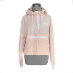Independent Trading Co. Women's Pink Cropped Windbreaker L 1/4 Zip Hood NWT