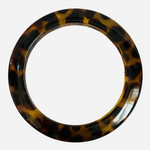 Vintage 80s Gold Tone Tortoiseshell Resin Door Knocker Clip Earrings Bangle Set