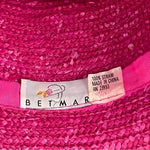 Vintage BETMAR Hot Pink Straw Bucket Hat Women Beach Sun Protection One Size