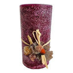 Pillar Holly Berry Acorn Wax Candle Christmas Holiday Decor New
