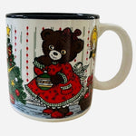 Vintage 1980 Potpourri Press Teddy Bear Christmas Mug 3.5" Japan Ceramic NOS