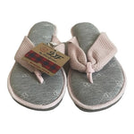 Dearfoams Pink Knit Thong Slippers Memory Foam Slip-On Women’s Size Large 9-10